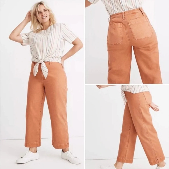 Madewell Slim Emmett‎ Wide-Leg Crop Pants in Sweet Dahlia Size 25 - Picture 12 of 12